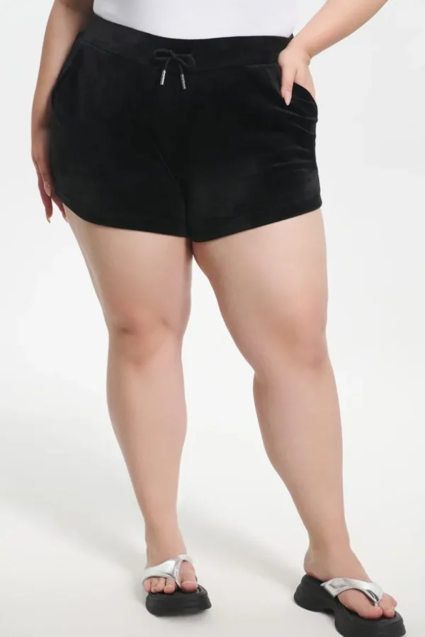 Juicy Couture Plus-Size Big Bling Velour Shorts>Kvinner Joggebukser