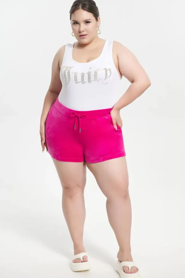 Juicy Couture Plus-Size Big Bling Velour Shorts>Kvinner Shorts