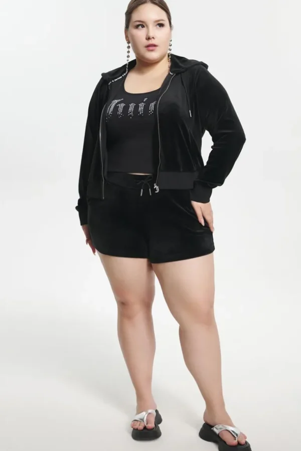 Juicy Couture Plus-Size Big Bling Velour Shorts>Kvinner Plus-Size