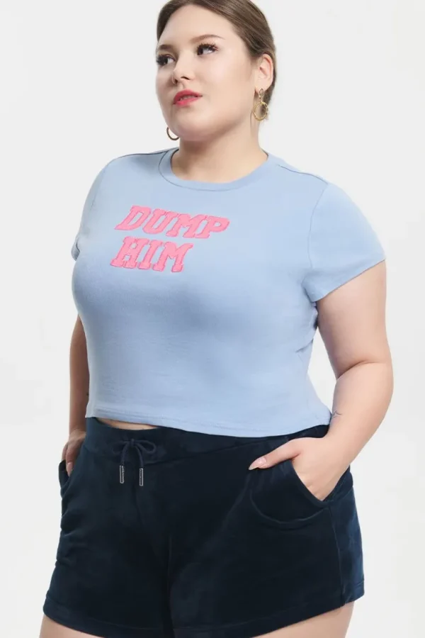 Juicy Couture Plus-Size Dump Him Baby Tee>Kvinner T-Skjørter Og Topper