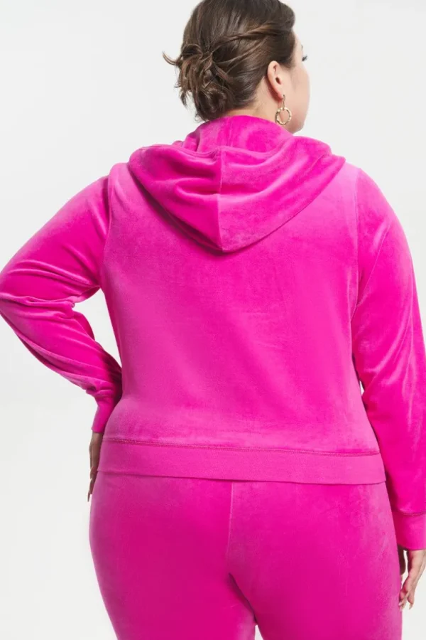 Juicy Couture Plus-Size Hettegenser I Klassisk Bomullsvelour>Kvinner Plus-Size