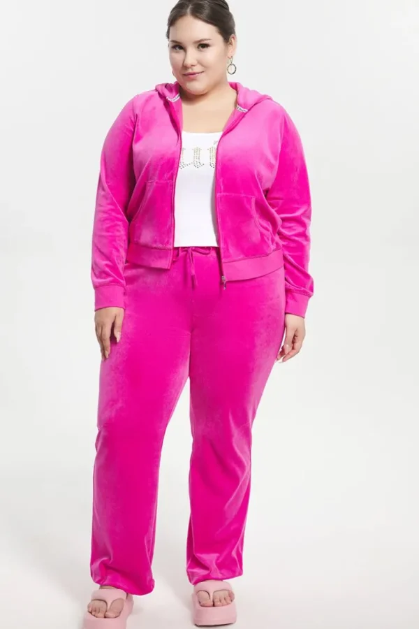 Juicy Couture Plus-Size Hettegenser I Klassisk Bomullsvelour>Kvinner Hettegensere Og Jakker