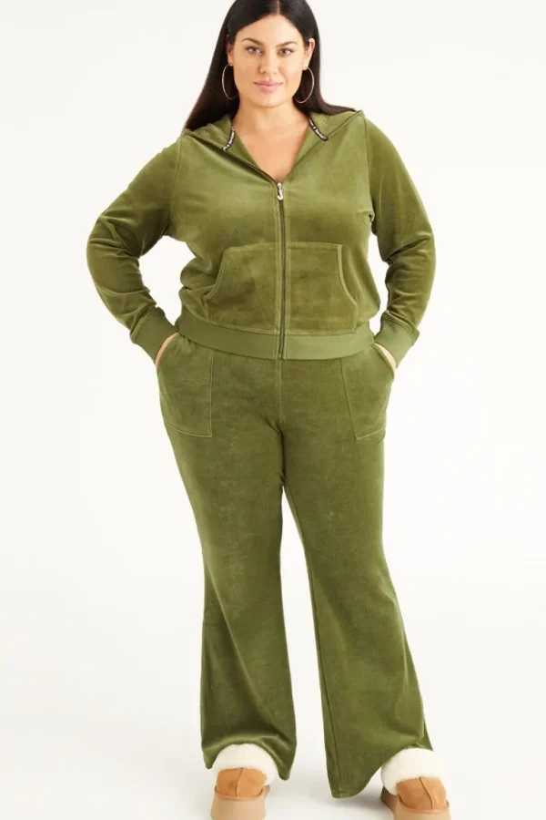 Juicy Couture Plus-Size Hollywood Snap Pocket Treningsbukser I Bomull Og Velour>Kvinner Joggebukser