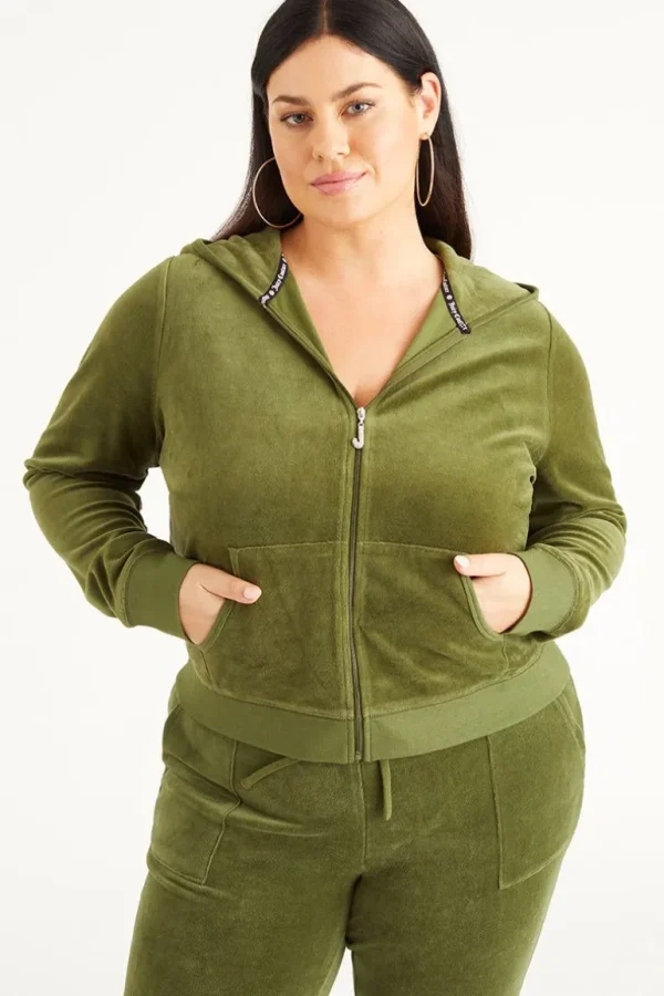 Juicy Couture Plus-Size Icons Klassisk Hettegenser I Velour I Bomull>Kvinner Hettegensere Og Jakker