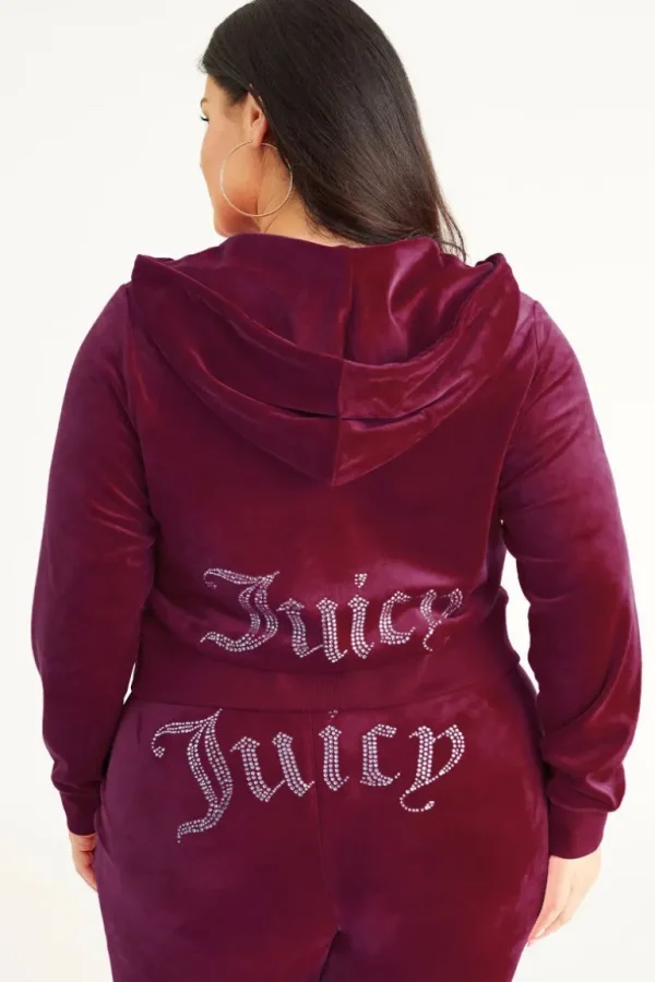 Juicy Couture Plus-Size Og Big Bling Velour Hettegenser>Kvinner Plus-Size