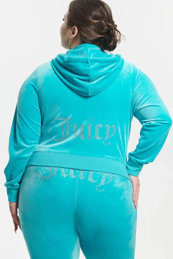 Juicy Couture Plus-Size Og Big Bling Velour Hettegenser>Kvinner Plus-Size