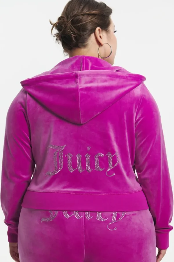 Juicy Couture Plus-Size Og Big Bling Velour Hettegenser>Kvinner Plus-Size