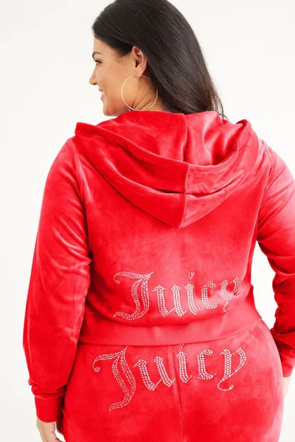 Juicy Couture Plus-Size Og Big Bling Velour Hettegenser>Kvinner Plus-Size