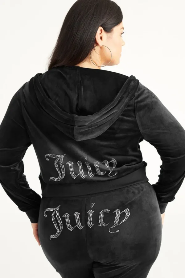 Juicy Couture Plus-Size Og Big Bling Velour Hettegenser>Kvinner Plus-Size