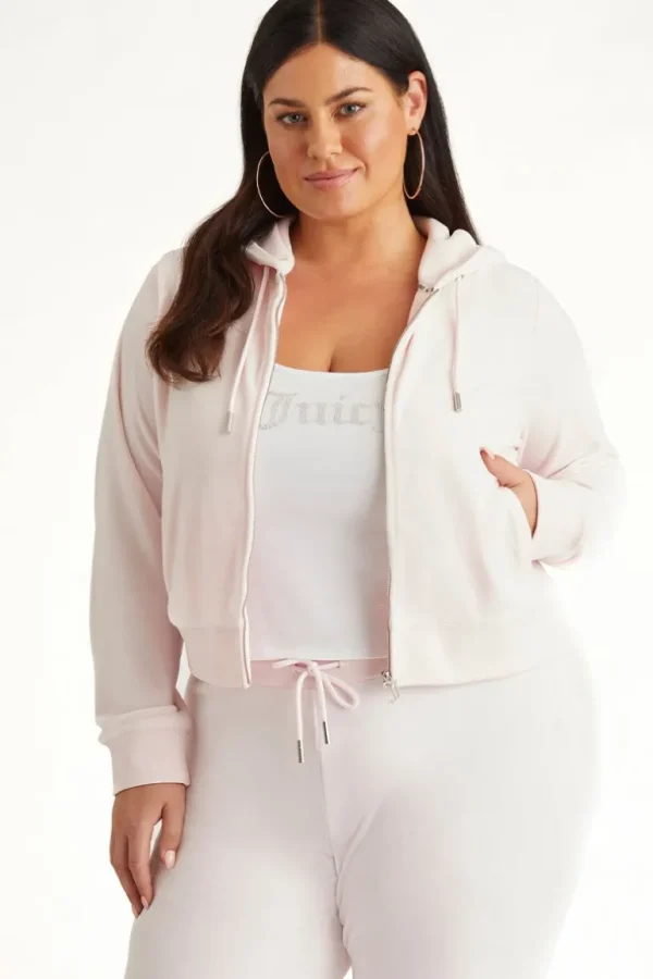 Juicy Couture Plus-Size Og Big Bling Velour Hettegenser>Kvinner Plus-Size