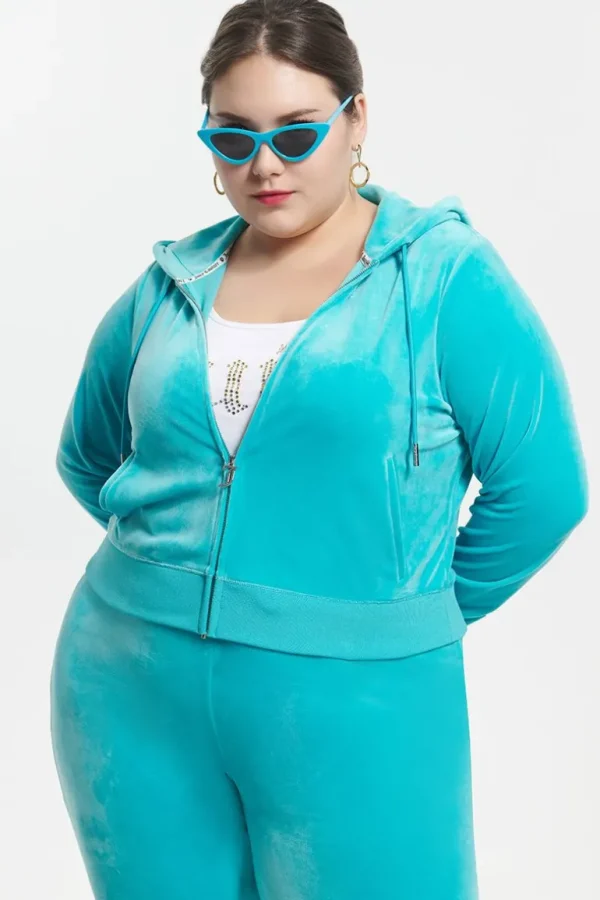 Juicy Couture Plus-Size Og Big Bling Velour Hettegenser>Kvinner Plus-Size