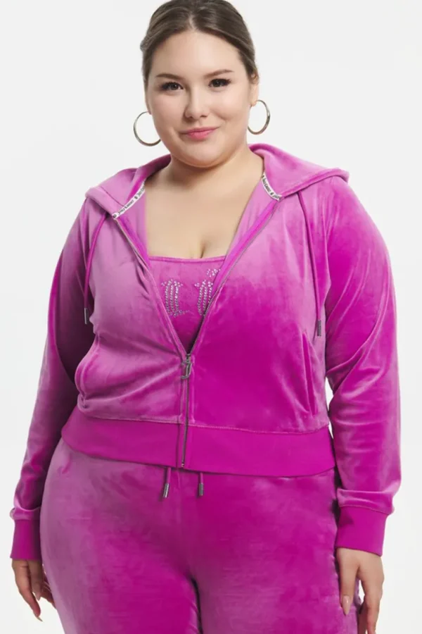 Juicy Couture Plus-Size Og Big Bling Velour Hettegenser>Kvinner Plus-Size