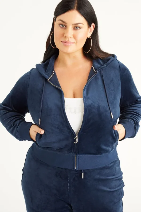 Juicy Couture Plus-Size Og Big Bling Velour Hettegenser>Kvinner Plus-Size