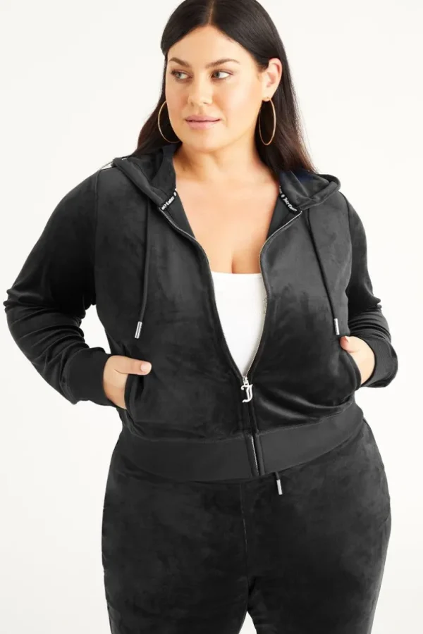 Juicy Couture Plus-Size Og Big Bling Velour Hettegenser>Kvinner Plus-Size