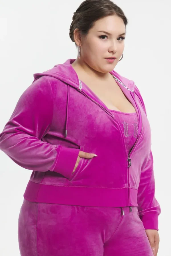 Juicy Couture Plus-Size Og Big Bling Velour Hettegenser>Kvinner Plus-Size