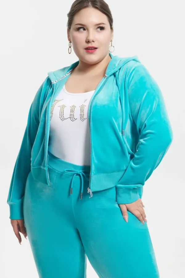 Juicy Couture Plus-Size Og Big Bling Velour Hettegenser>Kvinner Hettegensere Og Jakker