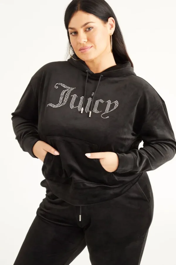 Juicy Couture Plus-Size Oversized Bling Big Velour Hettegenser>Kvinner Plus-Size