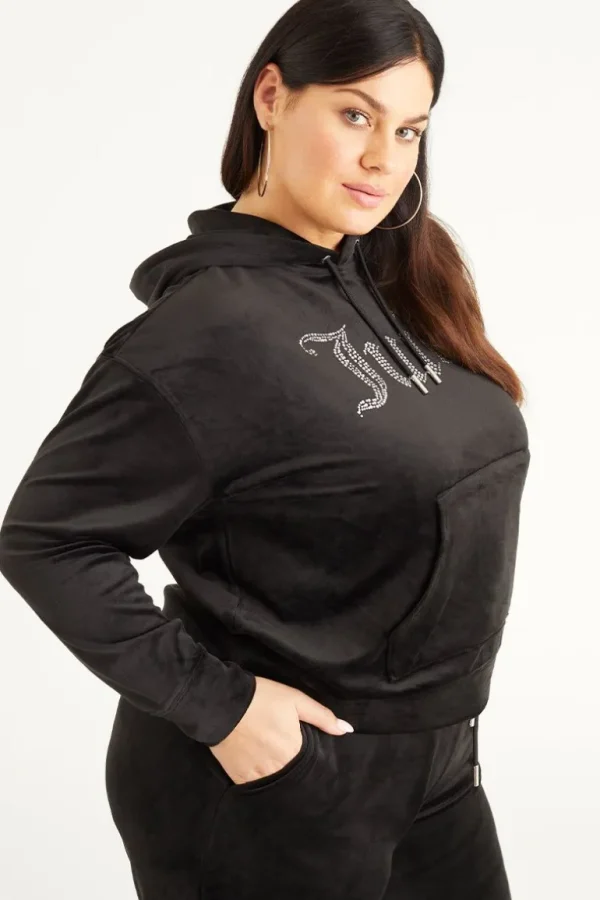 Juicy Couture Plus-Size Oversized Bling Big Velour Hettegenser>Kvinner Plus-Size