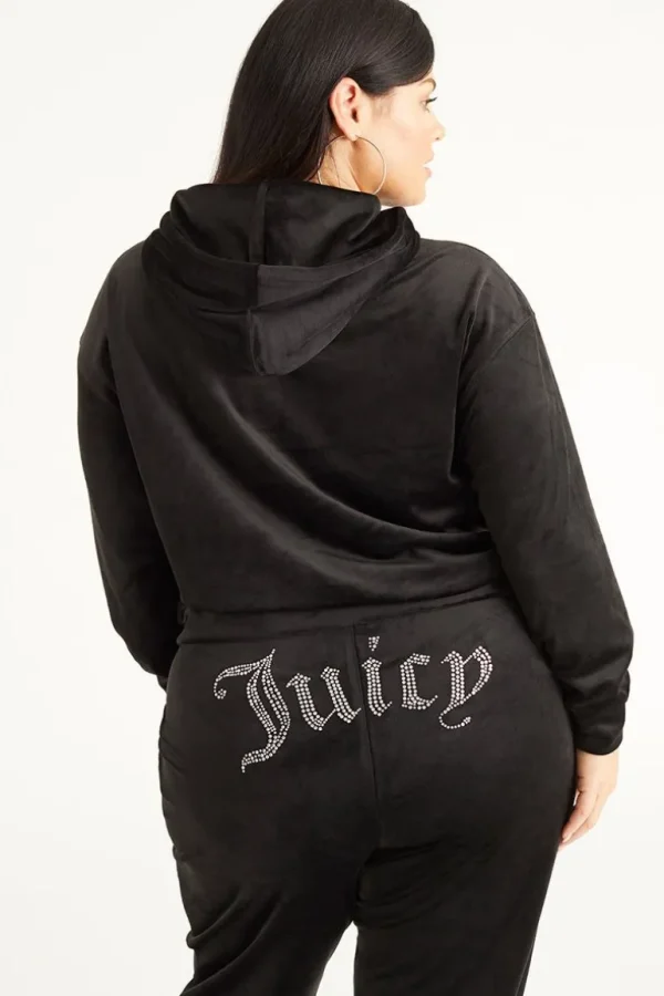 Juicy Couture Plus-Size Oversized Bling Big Velour Hettegenser>Kvinner Spor Topper