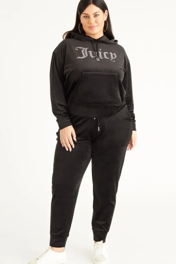 Juicy Couture Plus-Size Oversized Bling Big Velour Hettegenser>Kvinner Spor Topper