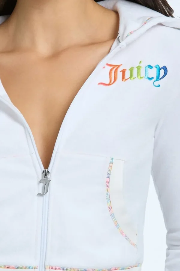 Juicy Couture Rainbow Towel Terry Hettegenser Med Glidelas>Kvinner Hettegensere Og Jakker