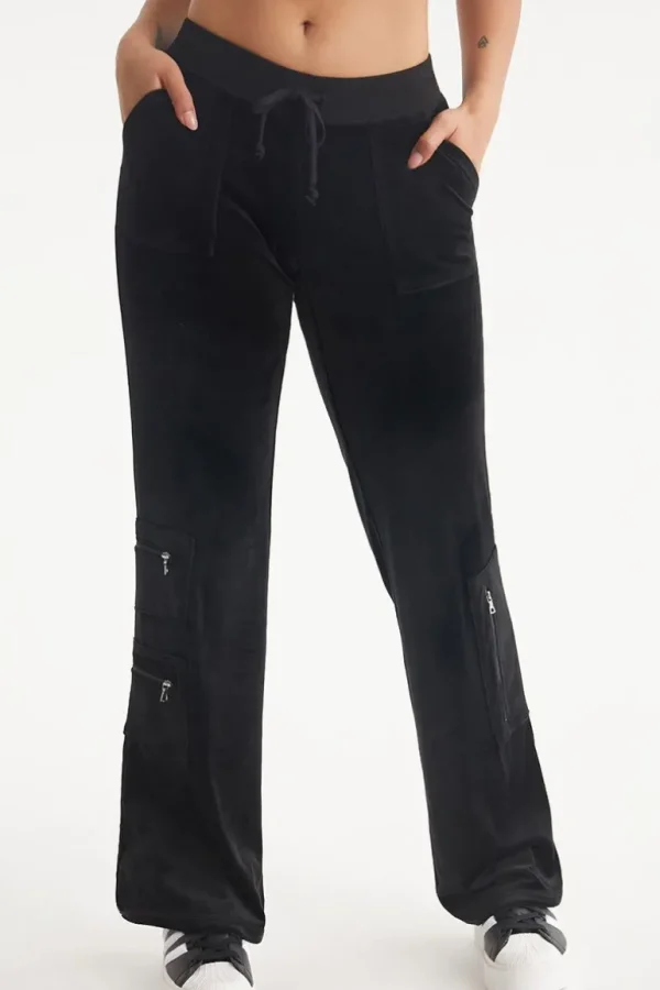 Juicy Couture Snap Pocket Velour Cargo Pants>Kvinner Joggebukser