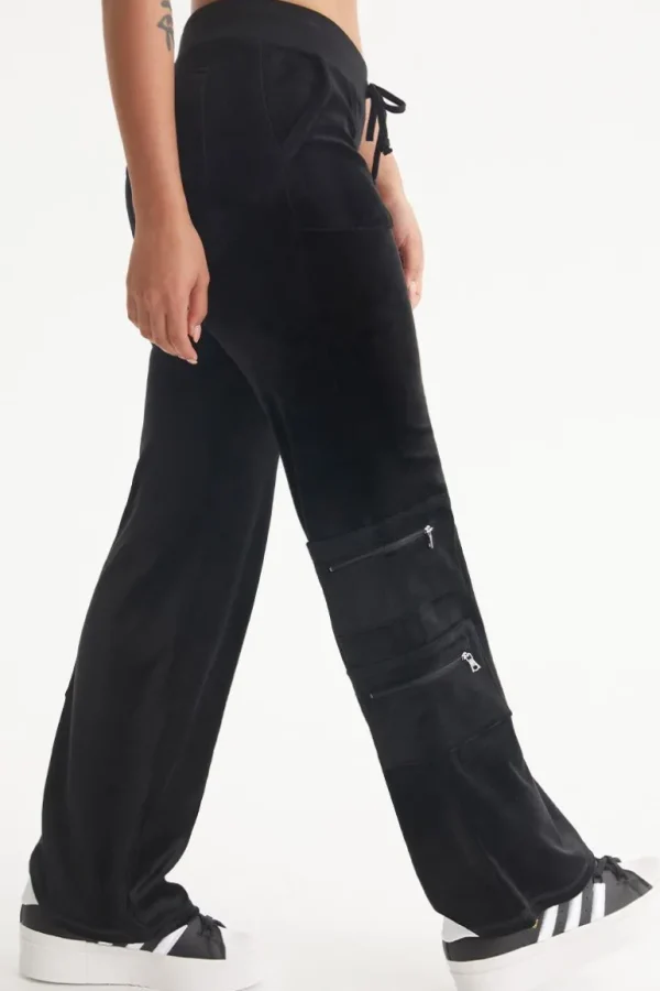 Juicy Couture Snap Pocket Velour Cargo Pants>Kvinner Joggebukser