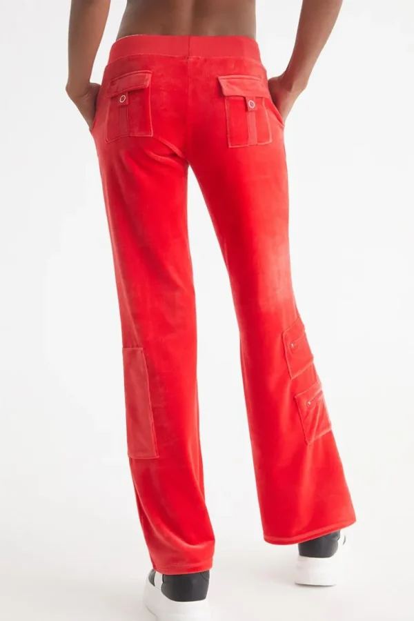 Juicy Couture Snap Pocket Velour Cargo Pants>Kvinner Joggebukser