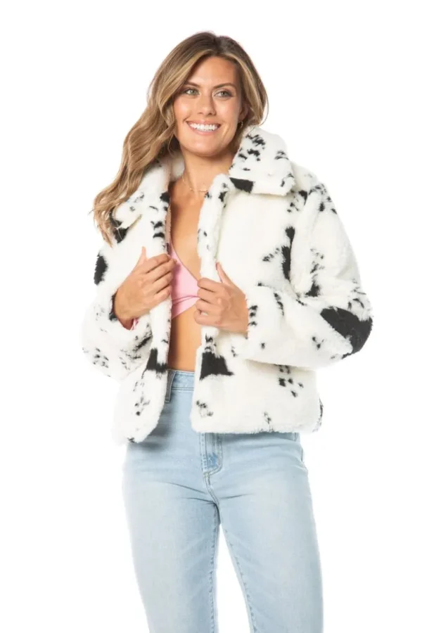 Juicy Couture Spotted Faux Sherpa-Jakke>Kvinner Hettegensere Og Jakker