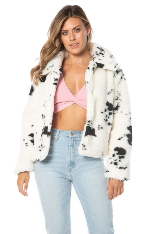 Juicy Couture Spotted Faux Sherpa-Jakke>Kvinner Hettegensere Og Jakker