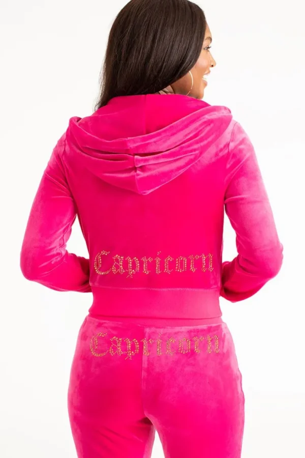 Juicy Couture Steinbukken Big Bling Hettegenser I Velour>Kvinner Spor Topper