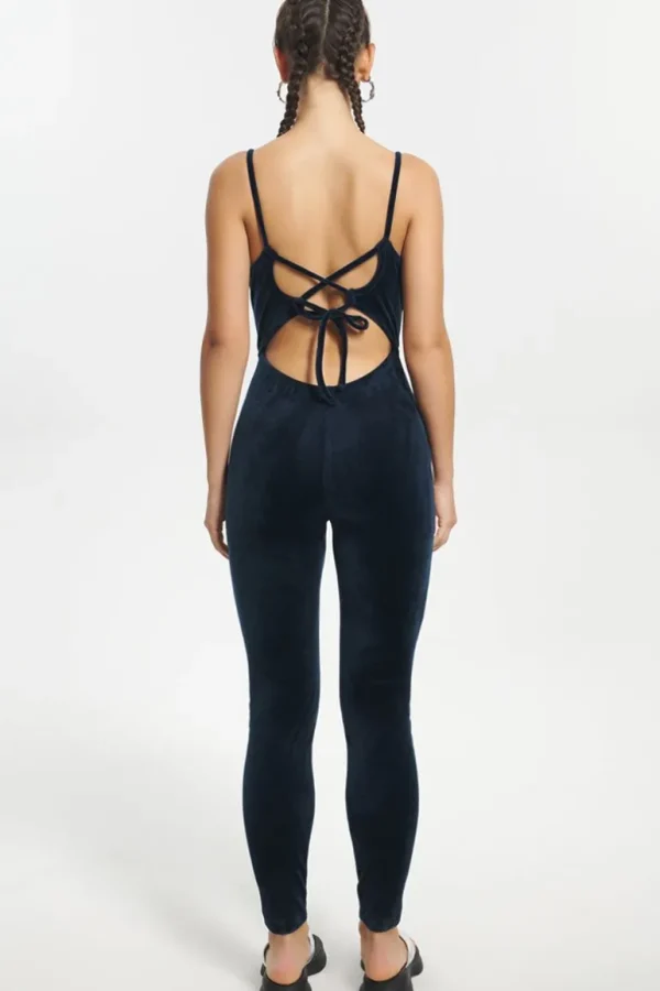 Juicy Couture Strappy Script Velour Jumpsuit>Kvinner Kjoler Og Jumpsuiter