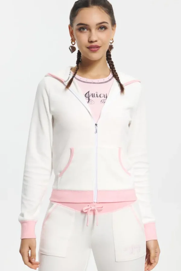 Juicy Couture Sweetheart Hettegenser I Velour I Bomull>Kvinner Hettegensere Og Jakker