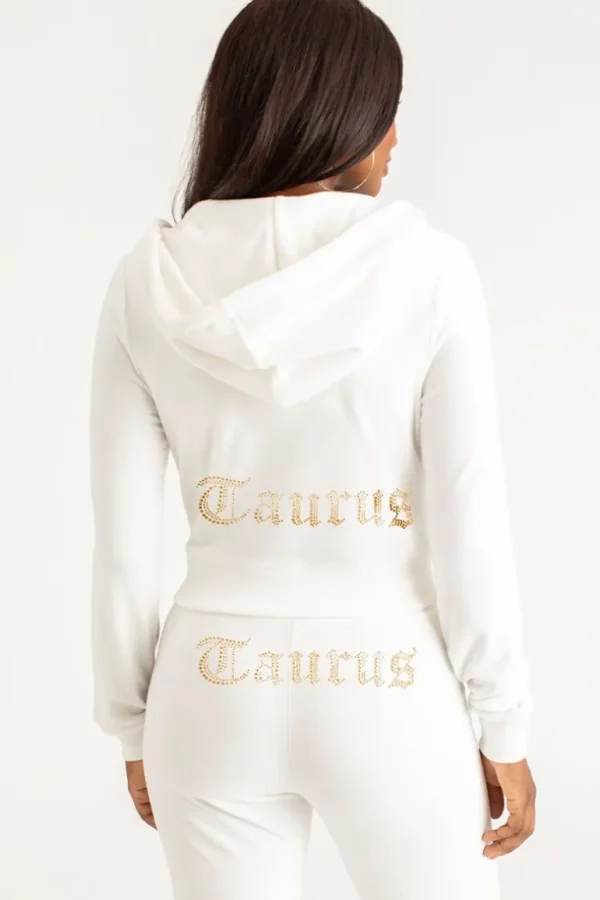 Juicy Couture Taurus Big Bling Hettegenser I Velour>Kvinner Hettegensere Og Jakker