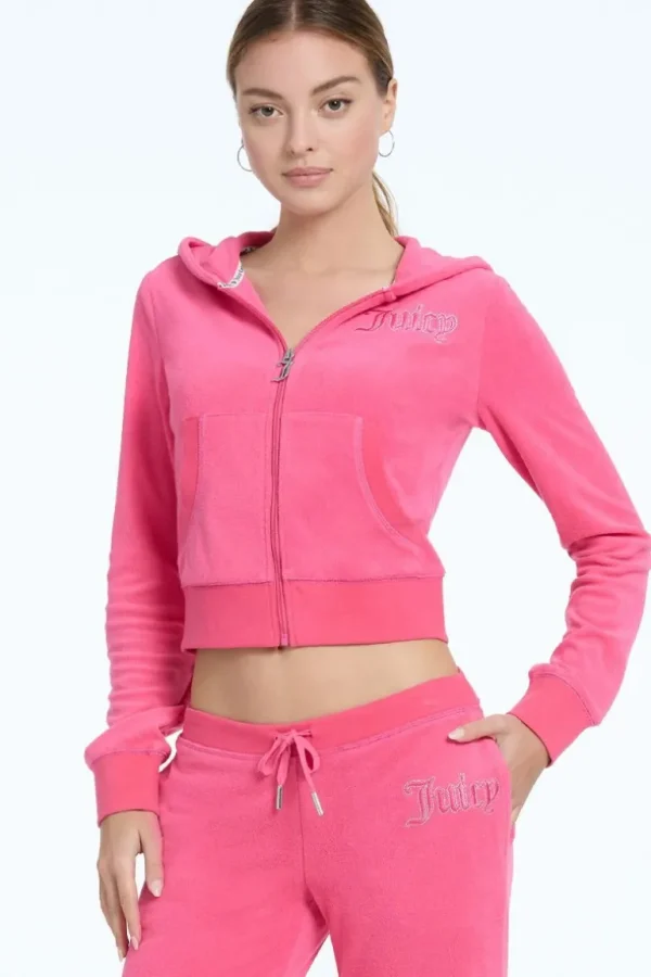 Juicy Couture Tonal Towel Terry Zip-Up Hettegenser>Kvinner Hettegensere Og Jakker