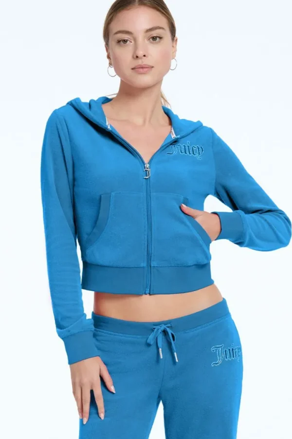 Juicy Couture Tonal Towel Terry Zip-Up Hettegenser>Kvinner Spor Topper