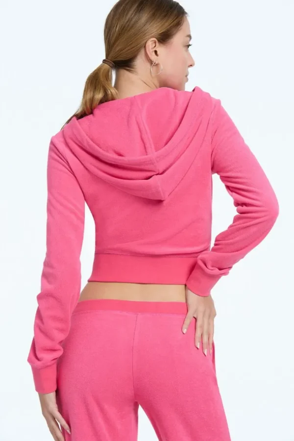 Juicy Couture Tonal Towel Terry Zip-Up Hettegenser>Kvinner Spor Topper