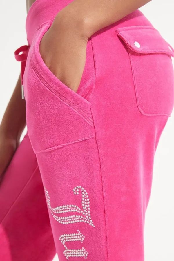 Juicy Couture Treningsbukser I Bomullsvelour Med Snappocket Med Sidebling>Kvinner Joggebukser