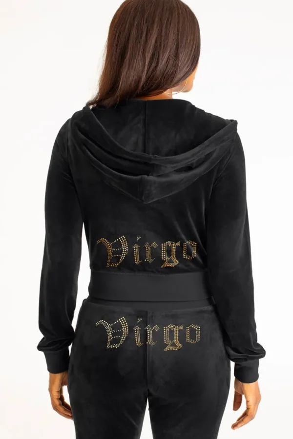 Juicy Couture Virgo Big Bling Hettegenser I Velour>Kvinner Hettegensere Og Jakker