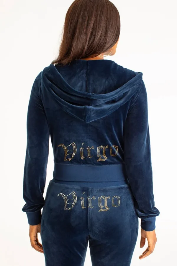 Juicy Couture Virgo Big Bling Hettegenser I Velour>Kvinner Hettegensere Og Jakker