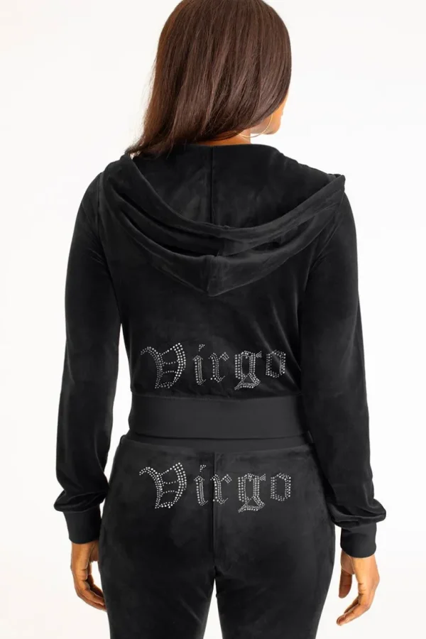 Juicy Couture Virgo Big Bling Hettegenser I Velour>Kvinner Hettegensere Og Jakker